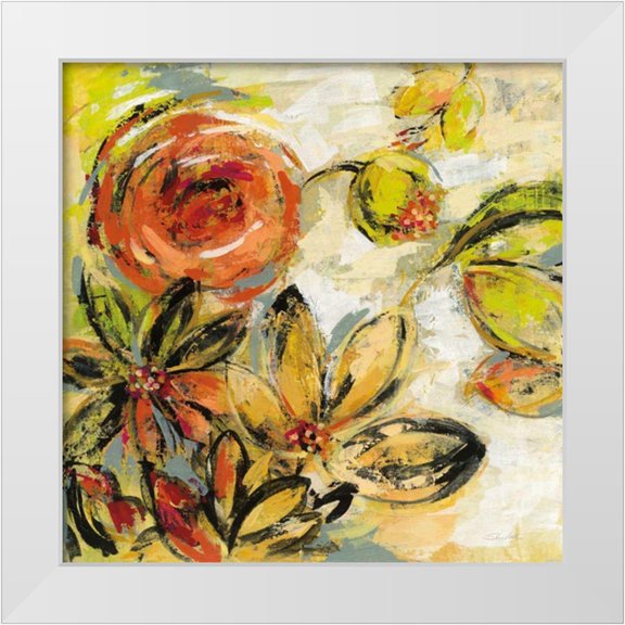 Vassileva, Silvia 12x12 White Modern Wood Framed Museum Art Print Titled - Floral Joy