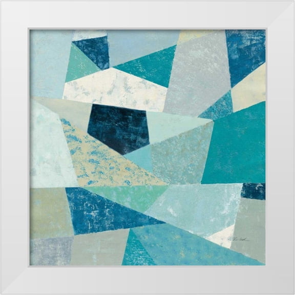 Vassileva, Silvia 12x12 White Modern Wood Framed Museum Art Print Titled - Indigo Geo Metric II Soft