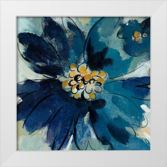 Vassileva, Silvia 12x12 White Modern Wood Framed Museum Art Print Titled - Inky Floral III