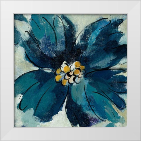 Vassileva, Silvia 12x12 White Modern Wood Framed Museum Art Print Titled - Inky Floral II