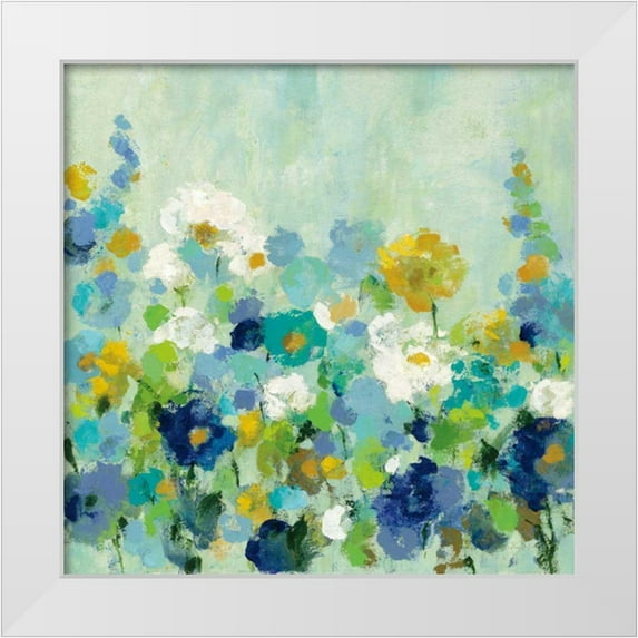 Vassileva, Silvia 12x12 White Modern Wood Framed Museum Art Print Titled - Midsummer Garden White Flowers