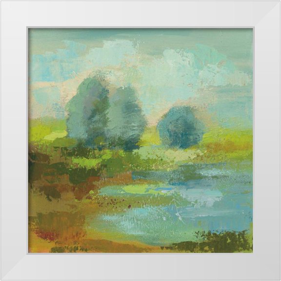 Vassileva, Silvia 12x12 White Modern Wood Framed Museum Art Print Titled - Windsor Blue Field I
