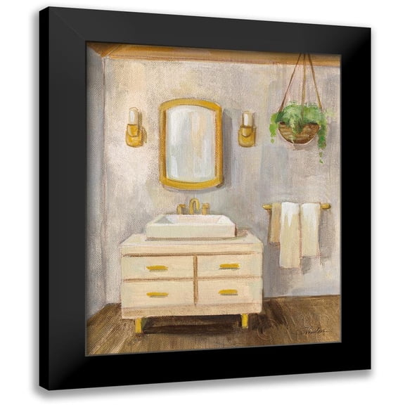Vassileva, Silvia 12x14 Black Modern Framed Museum Art Print Titled - Attic Bathroom I Crop