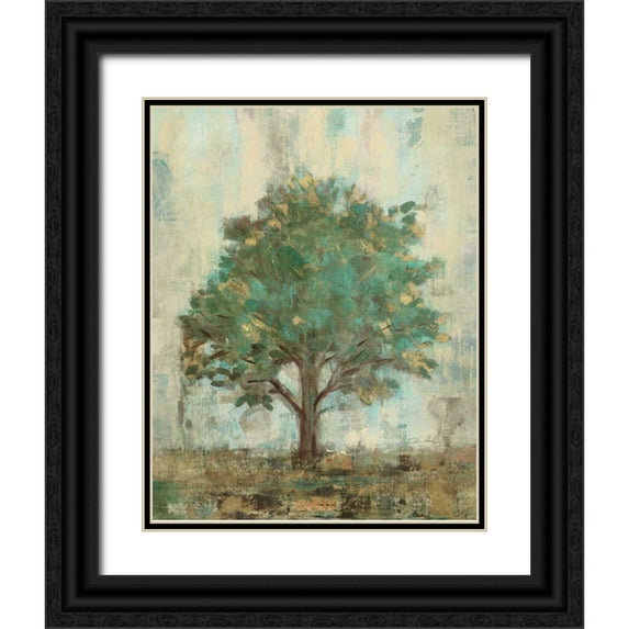 Vassileva, Silvia 12x14 Black Ornate Wood Framed with Double Matting Museum Art Print Titled - Verdi Trees I