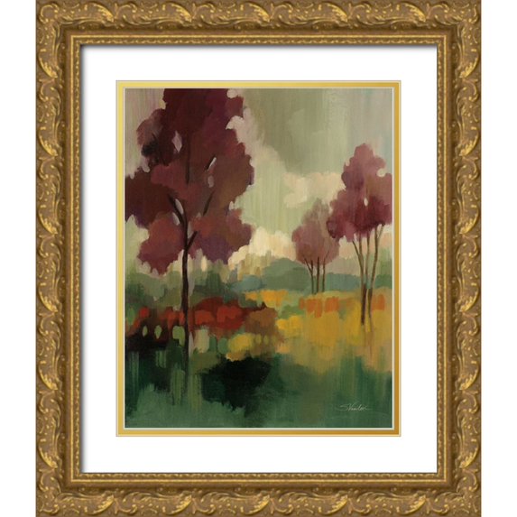 Vassileva, Silvia 12x14 Gold Ornate Wood Framed with Double Matting Museum Art Print Titled - Fall Mosaic