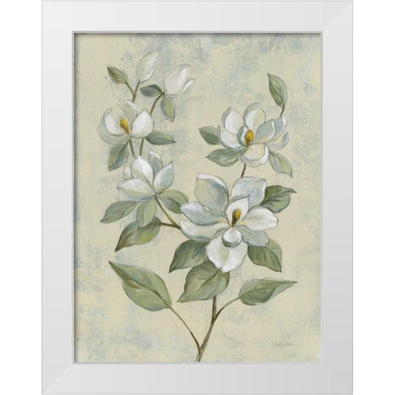 Vassileva, Silvia 12x14 White Modern Wood Framed Museum Art Print Titled - Sage Magnolia