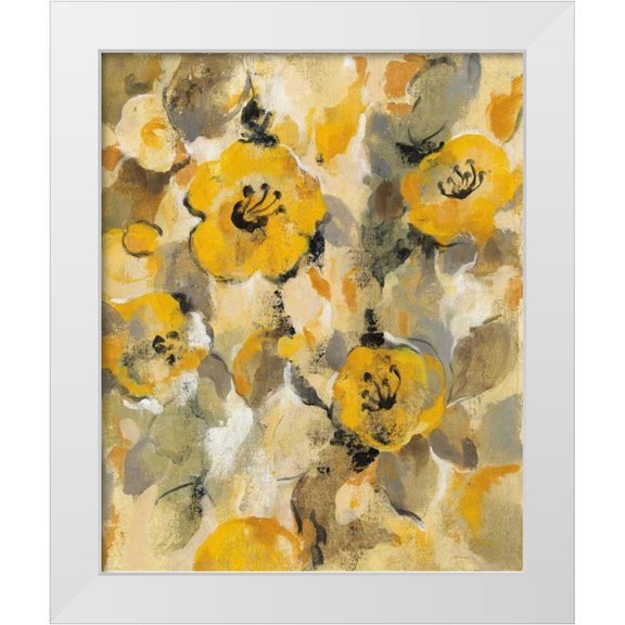 Vassileva, Silvia 12x14 White Modern Wood Framed Museum Art Print Titled - Yellow Floral I