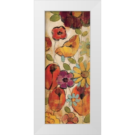 Vassileva, Silvia 12x24 White Modern Wood Framed Museum Art Print Titled - Floral Sketches on Linen II