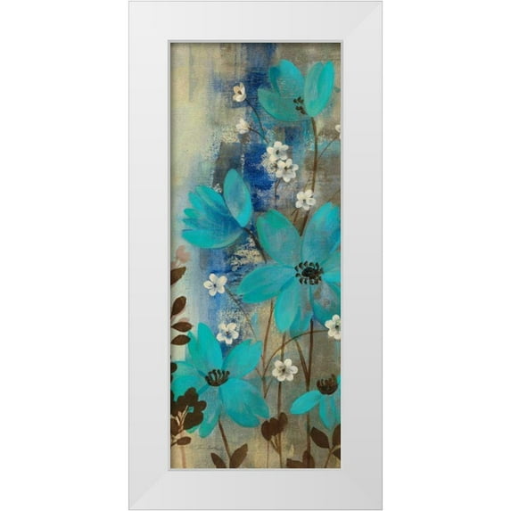 Vassileva, Silvia 12x24 White Modern Wood Framed Museum Art Print Titled - Floral Symphony Crop I