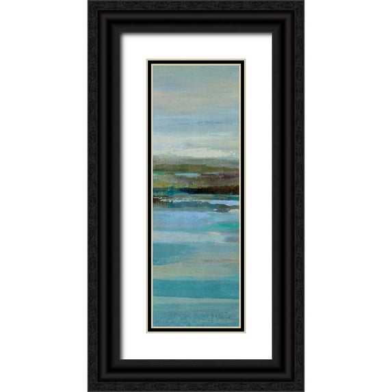 Vassileva, Silvia 13x32 Black Ornate Wood Framed with Double Matting Museum Art Print Titled - Northern Shore Panel II