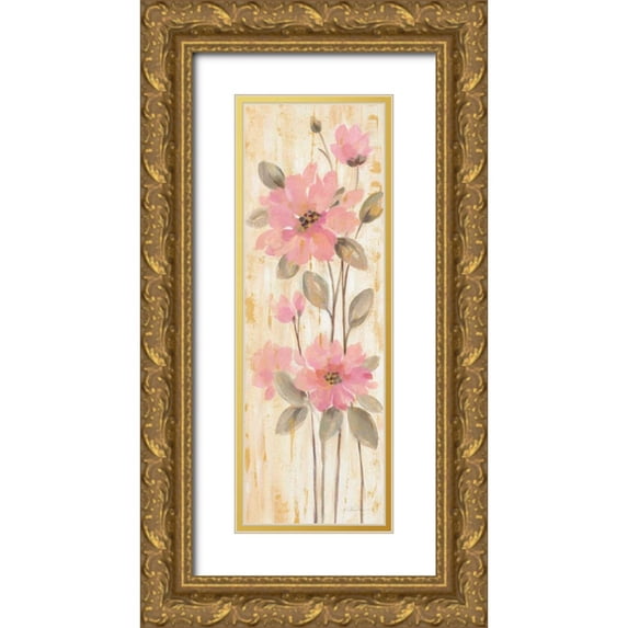Vassileva, Silvia 13x32 Gold Ornate Wood Framed with Double Matting Museum Art Print Titled - Beautiful Garden Stems II