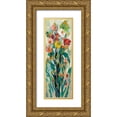 thumbnail image 1 of Vassileva, Silvia 13x32 Gold Ornate Wood Framed with Double Matting Museum Art Print Titled - Tall Bright Flowers Cream I, 1 of 4