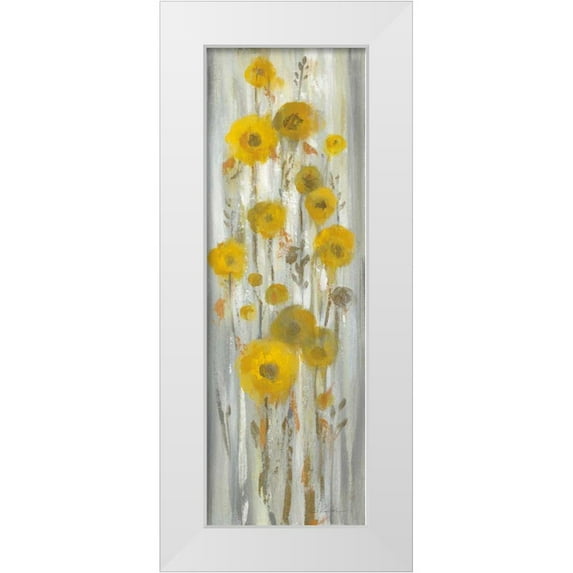 Vassileva, Silvia 13x32 White Modern Wood Framed Museum Art Print Titled - Roadside Flowers I