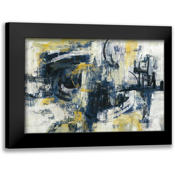 Vassileva, Silvia 14x11 Black Modern Framed Museum Art Print Titled - Graffiti Wall III Indigo Crop
