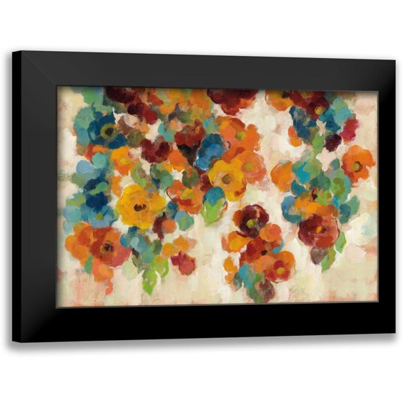 Vassileva, Silvia 14x11 Black Modern Framed Museum Art Print Titled - Spice and Turquoise Florals