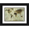 thumbnail image 1 of Vassileva, Silvia 14x11 Black Ornate Wood Framed with Double Matting Museum Art Print Titled - Bronze World Map, 1 of 4