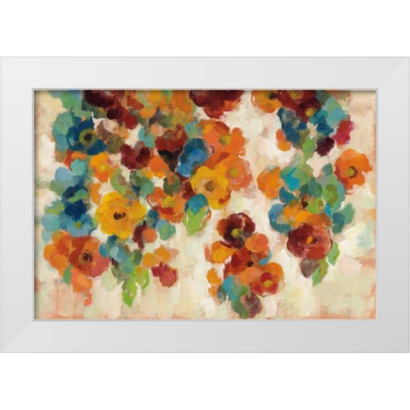 Vassileva, Silvia 14x11 White Modern Wood Framed Museum Art Print Titled - Spice and Turquoise Florals