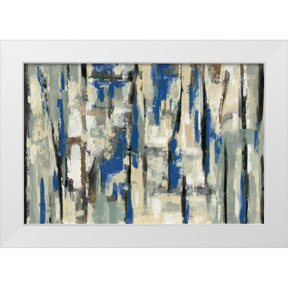 Vassileva, Silvia 14x11 White Modern Wood Framed Museum Art Print Titled - Spring Stripes Blue