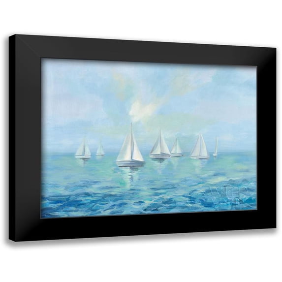 Vassileva, Silvia 14x12 Black Modern Framed Museum Art Print Titled - Boats in the Haze