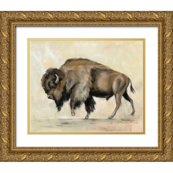 Vassileva, Silvia 14x12 Gold Ornate Wood Framed with Double Matting Museum Art Print Titled - Bronze Buffalo