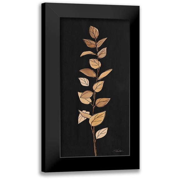 Vassileva, Silvia 14x24 Black Modern Framed Museum Art Print Titled - Farm Branch II on Black
