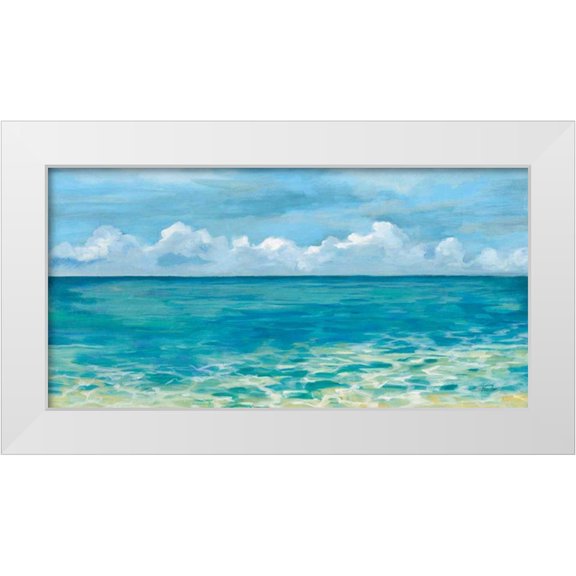 Vassileva, Silvia 14x9 White Modern Wood Framed Museum Art Print Titled - Caribbean Sea Reflections