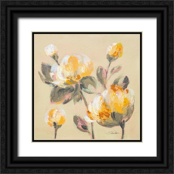 Vassileva, Silvia 15x15 Black Ornate Wood Framed with Double Matting Museum Art Print Titled - Blooming Peony II