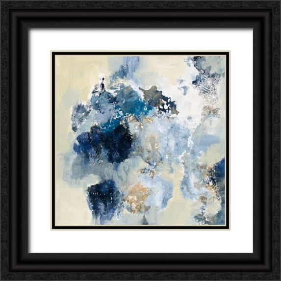 Vassileva, Silvia 15x15 Black Ornate Wood Framed with Double Matting Museum Art Print Titled - Indigo Monotype