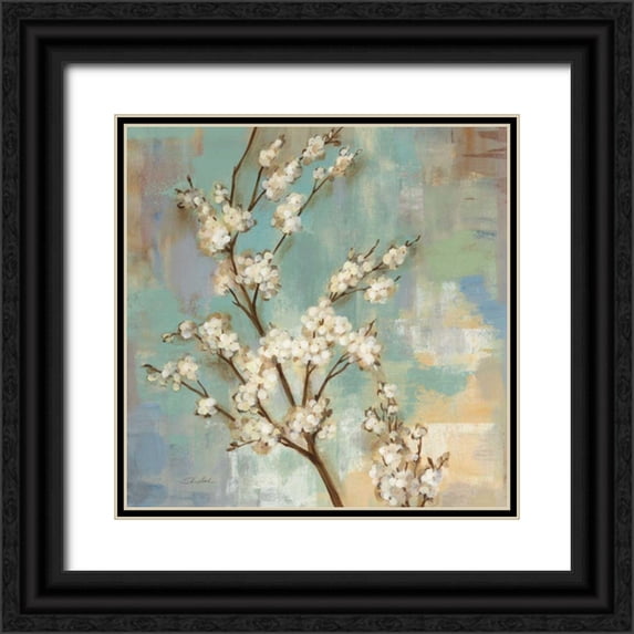 Vassileva, Silvia 15x15 Black Ornate Wood Framed with Double Matting Museum Art Print Titled - Kyoto Blossoms II