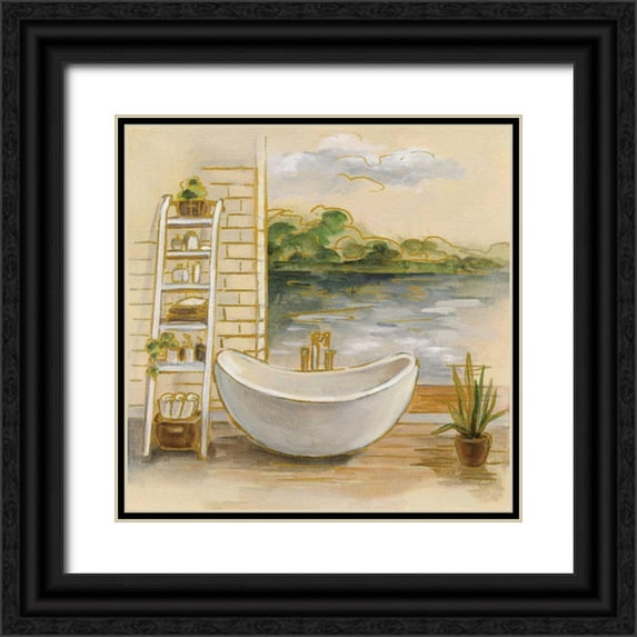 Vassileva, Silvia 15x15 Black Ornate Wood Framed with Double Matting Museum Art Print Titled - Spa by the Lake II