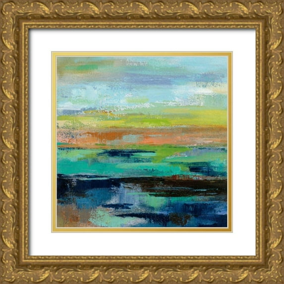 Vassileva, Silvia 15x15 Gold Ornate Wood Framed with Double Matting Museum Art Print Titled - Delmar Sunset III