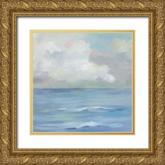 Vassileva, Silvia 15x15 Gold Ornate Wood Framed with Double Matting Museum Art Print Titled - Morning Seaside Clouds