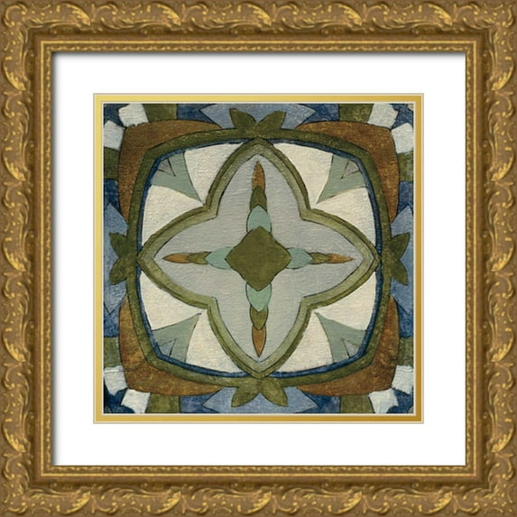Vassileva, Silvia 15x15 Gold Ornate Wood Framed with Double Matting Museum Art Print Titled - Old World Tile X