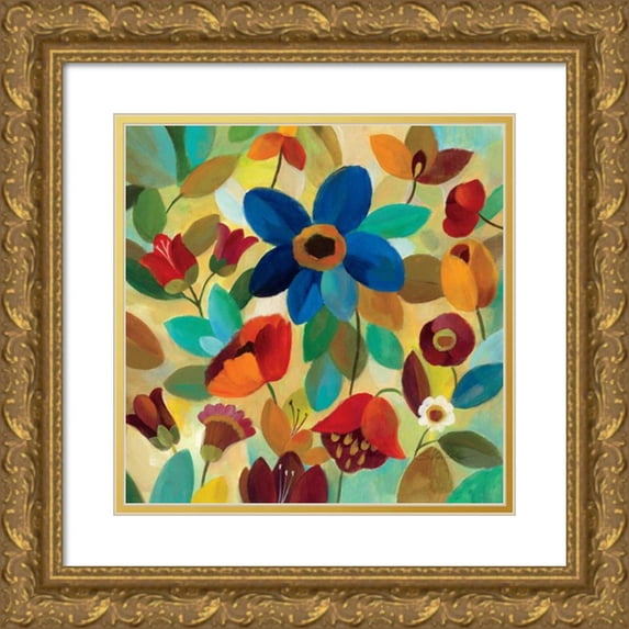 Vassileva, Silvia 15x15 Gold Ornate Wood Framed with Double Matting Museum Art Print Titled - Summer Floral II