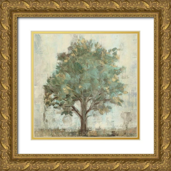 Vassileva, Silvia 15x15 Gold Ornate Wood Framed with Double Matting Museum Art Print Titled - Verdi Trees I