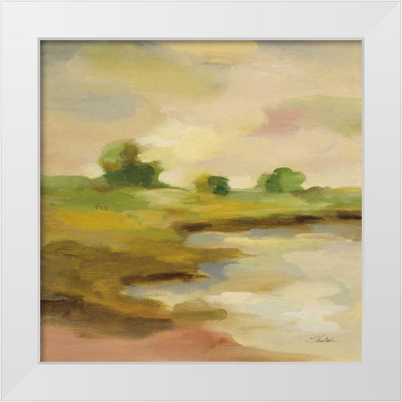 Vassileva, Silvia 15x15 White Modern Wood Framed Museum Art Print Titled - Chartreuse Fields II