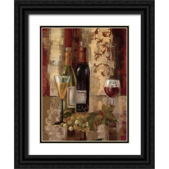 Vassileva, Silvia 15x18 Black Ornate Wood Framed with Double Matting Museum Art Print Titled - Graffiti and Wine III