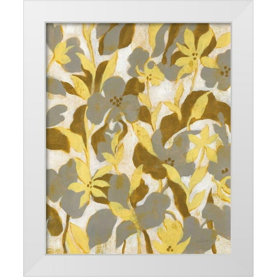 Vassileva, Silvia 15x18 White Modern Wood Framed Museum Art Print Titled - Painted Tropical Screen II
