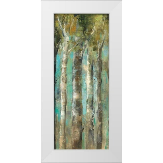 Vassileva, Silvia 15x32 White Modern Wood Framed Museum Art Print Titled - April Birch Forest Panel II