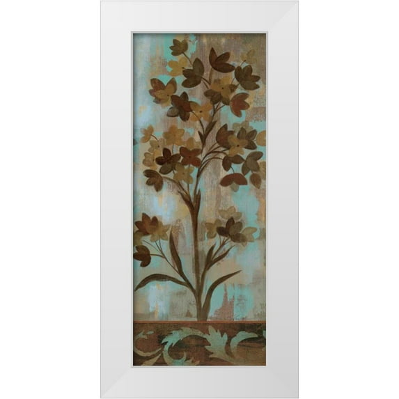 Vassileva, Silvia 15x32 White Modern Wood Framed Museum Art Print Titled - Monsoon Florals I