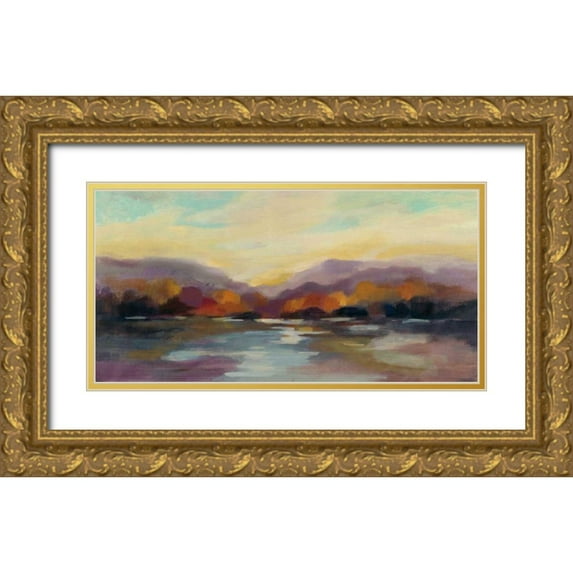 Vassileva, Silvia 18x11 Gold Ornate Wood Framed with Double Matting Museum Art Print Titled - Fall Sunset