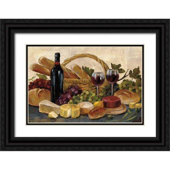 Vassileva, Silvia 18x13 Black Ornate Wood Framed with Double Matting Museum Art Print Titled - Tuscan Evening Wine Crop
