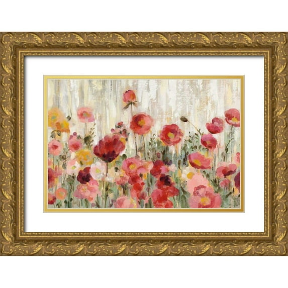 Vassileva, Silvia 18x13 Gold Ornate Wood Framed with Double Matting Museum Art Print Titled - Sprinkled Flowers Crop