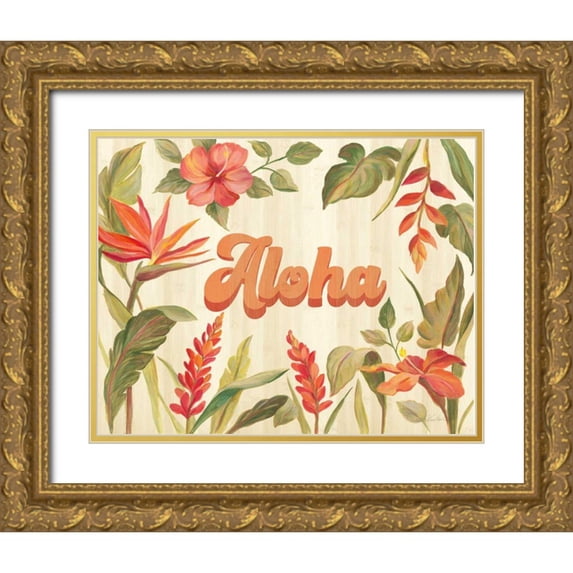 Vassileva, Silvia 18x15 Gold Ornate Wood Framed with Double Matting Museum Art Print Titled - Tropical Garden VIII