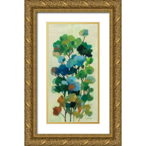 Vassileva, Silvia 18x32 Gold Ornate Wood Framed with Double Matting Museum Art Print Titled - Green Branches II