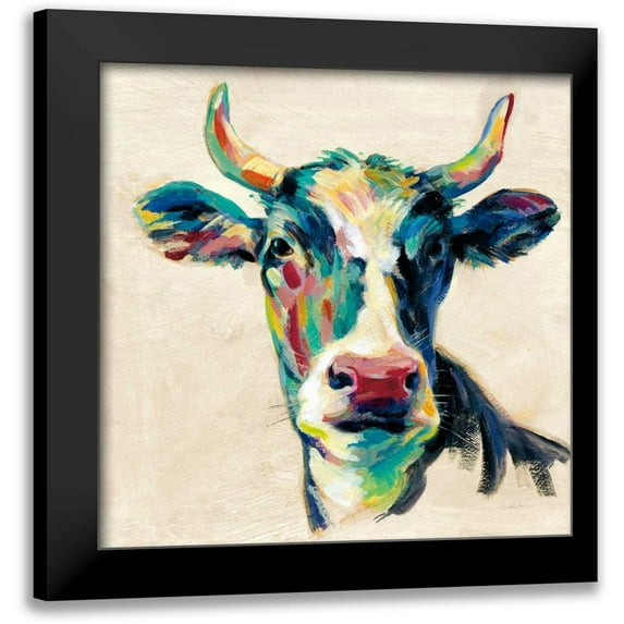Vassileva, Silvia 20x20 Black Modern Framed Museum Art Print Titled - Expressionistic Cow II