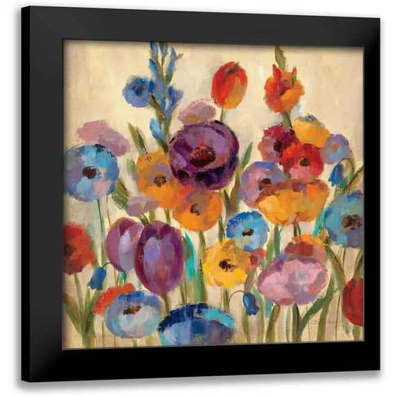 Vassileva, Silvia 20x20 Black Modern Framed Museum Art Print Titled - Garden Hues I
