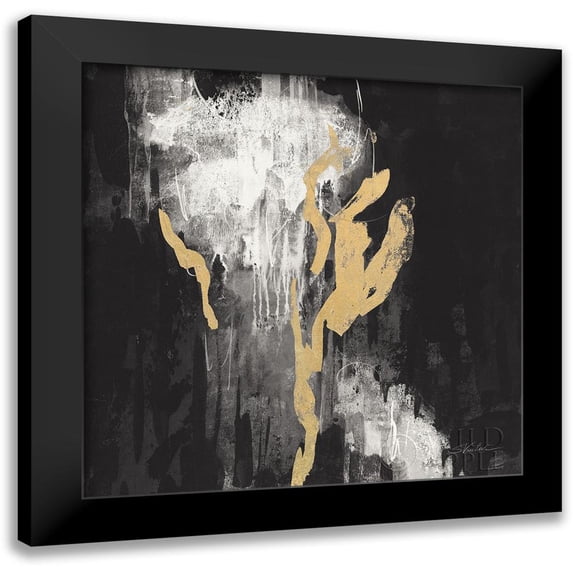 Vassileva, Silvia 20x20 Black Modern Framed Museum Art Print Titled - Golden Rain II BW