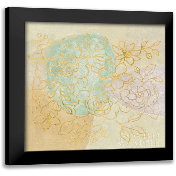 Vassileva, Silvia 20x20 Black Modern Framed Museum Art Print Titled - Mid Mod Sophisticated Floral I