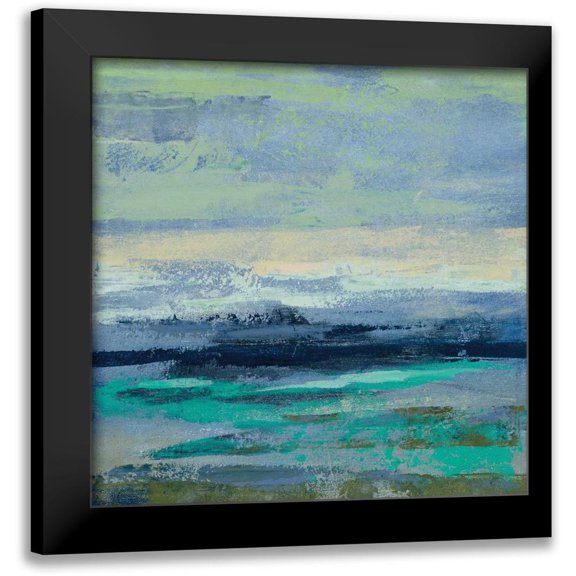 Vassileva, Silvia 20x20 Black Modern Framed Museum Art Print Titled - Teal Wave II